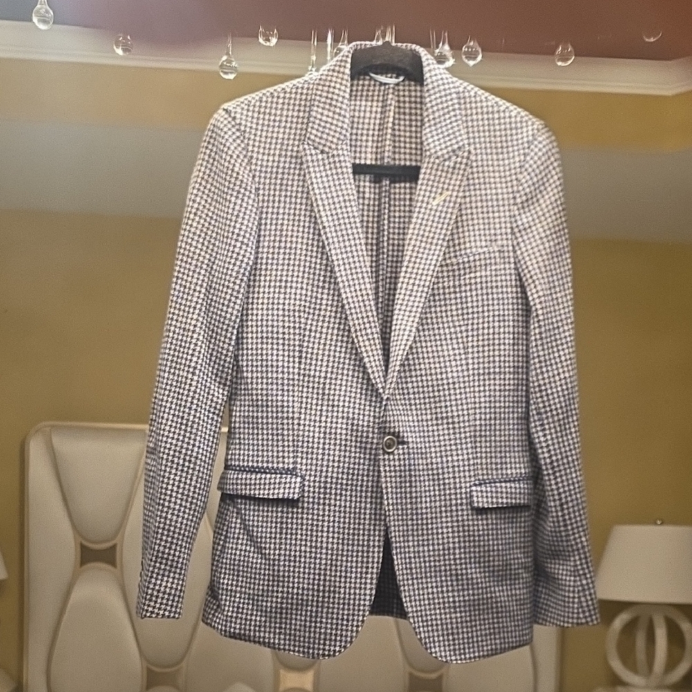 Gant Rugger Black & White Houndstooth Sport Coat See Mesurements
